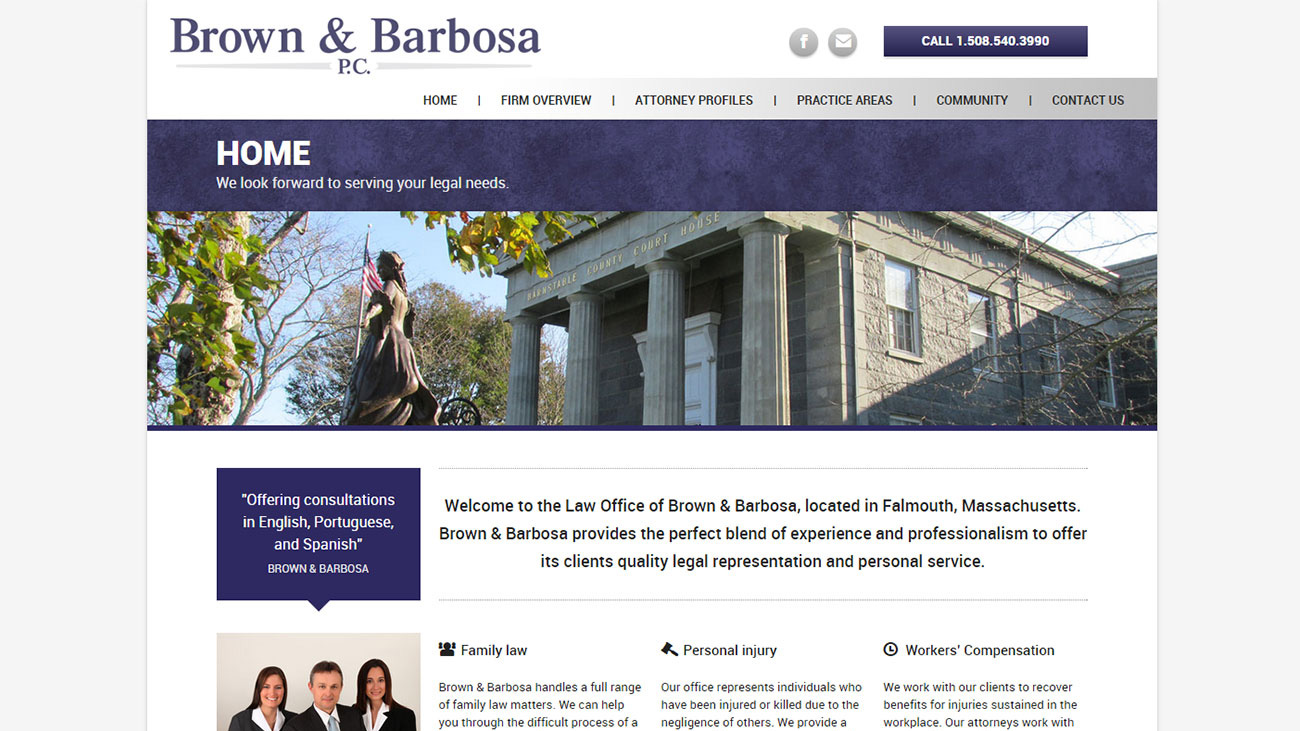 Portfolio Brown & Barbosa website design