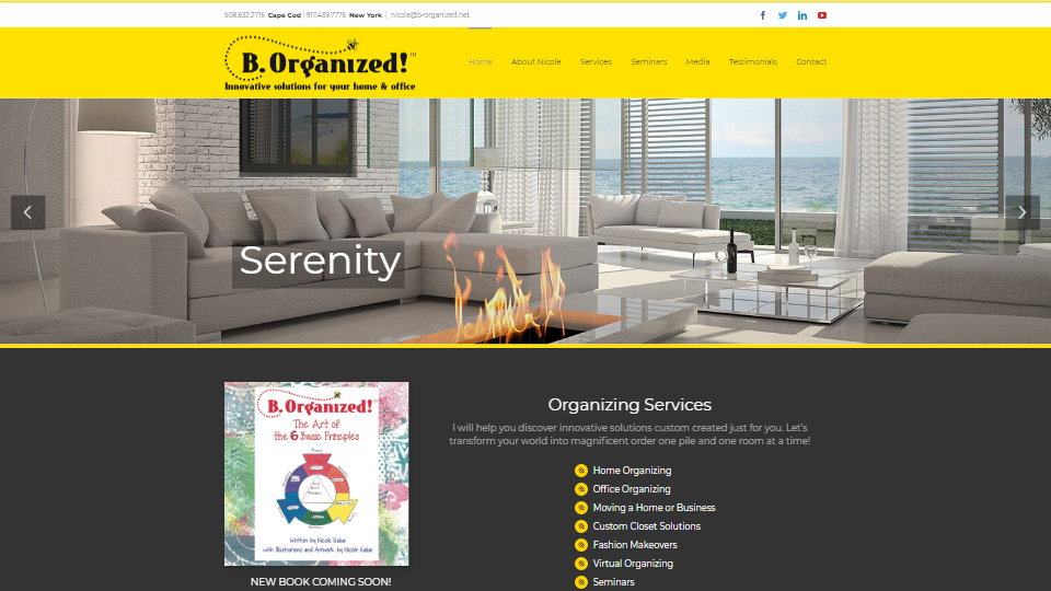 Portfolio B. Organized website design